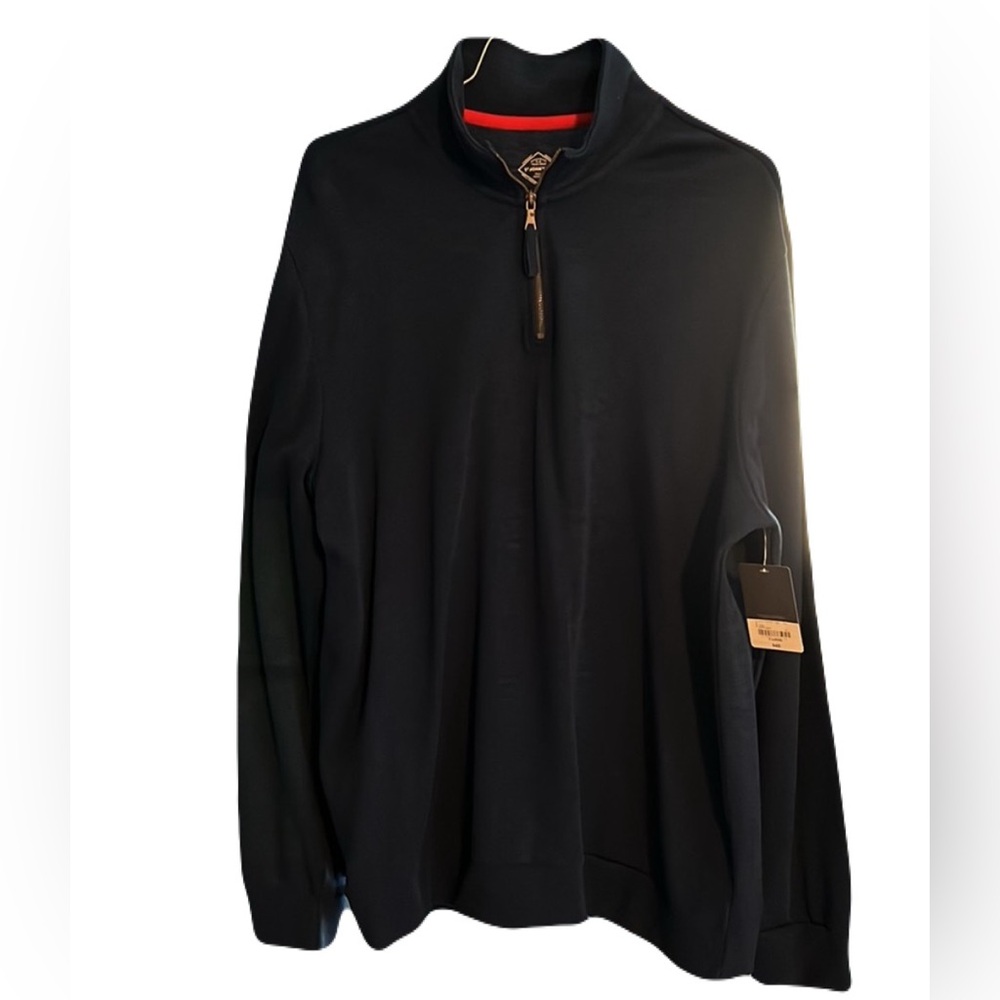 NWT St. John’s Bay Estate Blue 1/4 Zip Up Collar Polo, Sweater
